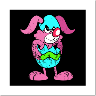 Retro Vintage Grunge Easter Bunny Posters and Art